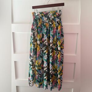 Vintage Jackpot Floral Smocked Waist Maxi Skirt - Multicolor y2k